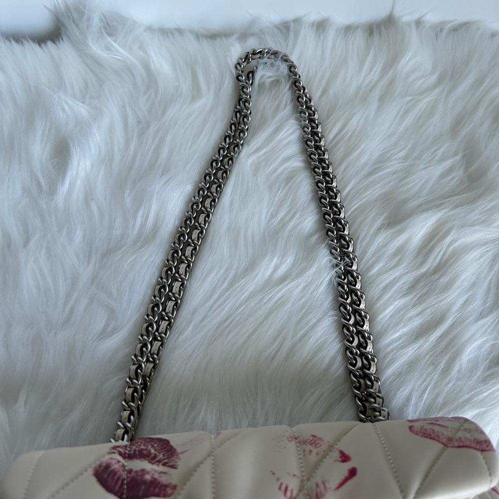 Coach Tabby 20 Chalk White Quilted Nappa Leather Lip Print Shoulder Bag CR114 - Picture 6 of 12